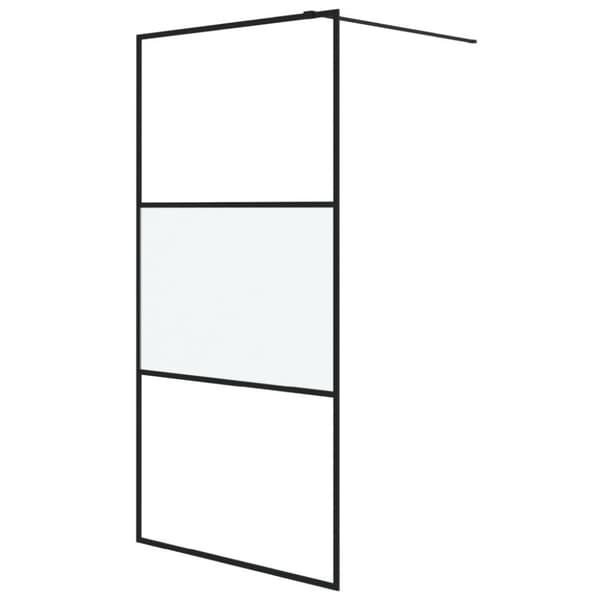 vidaXL brusevæg 100x195 cm halvmatteret sikkerhedsglas sort