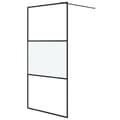 Miniatyrbillede 1 af 7: vidaXL brusevæg 100x195 cm halvmatteret sikkerhedsglas sort