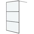 Miniatyrbillede 1 af 7: vidaXL brusevæg 115x195 cm matteret sikkerhedsglas sort