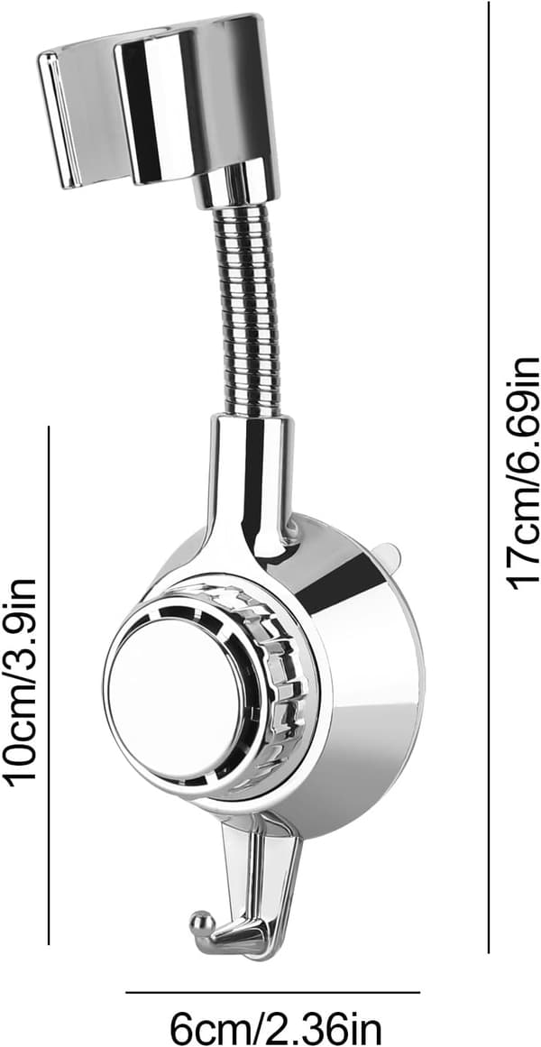Brusehovedholder 360° justerbar bruseholder, universal sugekopholder til brusehoved uden boring