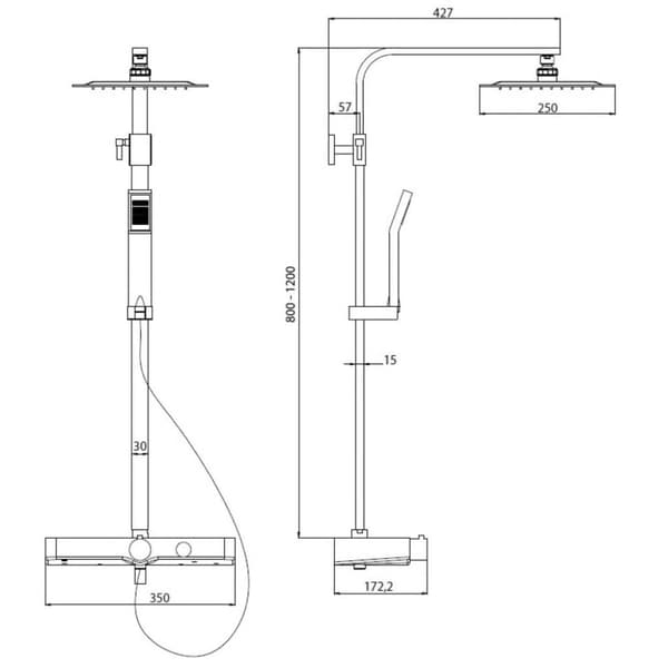 SCHÜTTE termostatisk brusesystem OCEAN