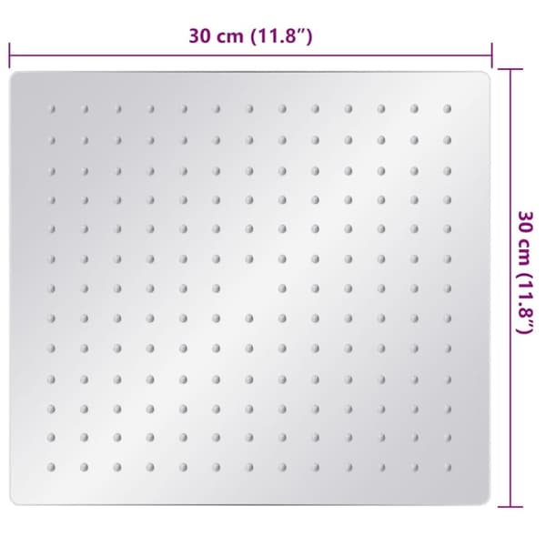vidaXL Sadesuihkupää 304 ruostumaton teräs 30x30 cm neliö