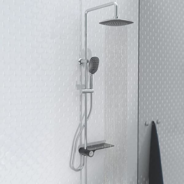 SCHÜTTE brusesæt med bakke AQUASTAR krom-antracit