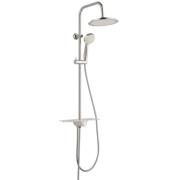 SCHÜTTE Overliggende dusjsett med hylle AQUASTAR hvit-krom