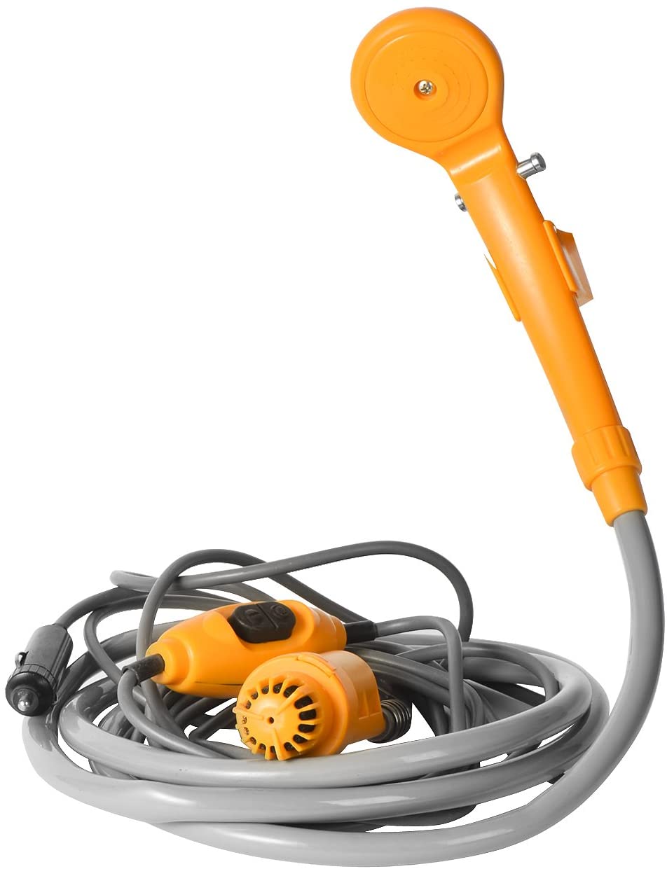 Bärbar Camping Dusch, Plug in 12v cigarettadapter, Utomhus duschhuvud