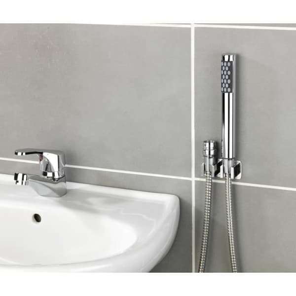 Tvättställsdusch - WENKO - Duo - Extra lång slang 150 cm - Rostfritt stål - Vattensparande