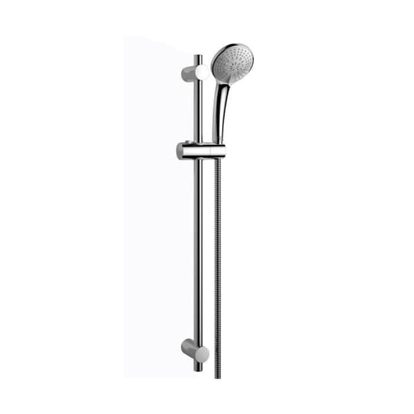 Komplett duschset, krom abs, 3 strålar, anti-kalksystem, 100 mm handdusch, med 8 l-min flödesreducering, system