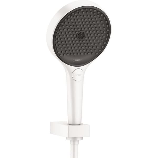 Hansgrohe Rainfinity 130 3jet väggfäste och handduschset med 160 cm matt vit duschslang