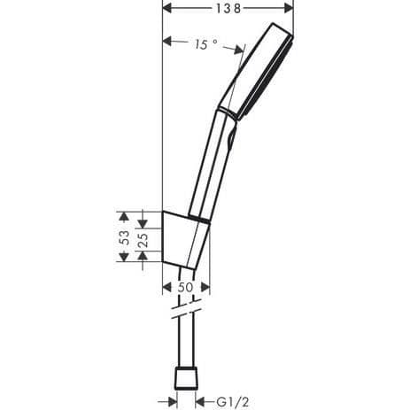 Hansgrohe Pulsify Select 105 3jet Avslappningsväggfäste och handduschset med 125 cm kromslang