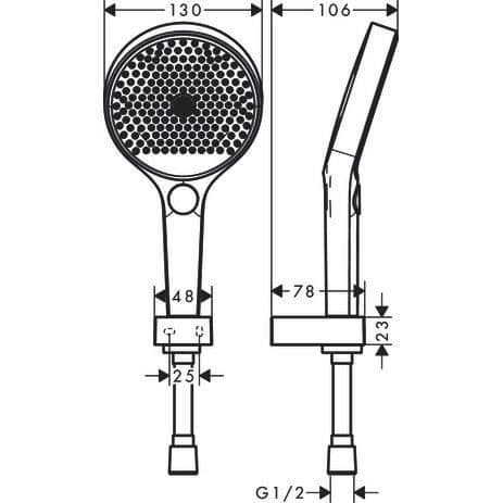 Hansgrohe Rainfinity 130 3jet väggfäste och handduschset med 160 cm krom duschslang