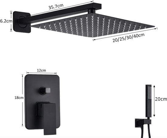 Fremragende wellness skjult regnbrusebad med termostat kran 40 cm