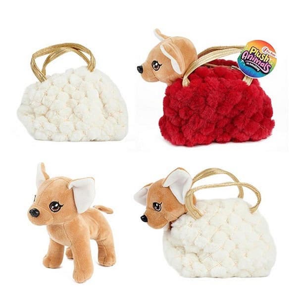 Pluchen Chihuahua Hond i Blingbling Handtas Assorti
