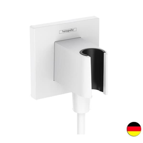 Duschhuvudstöd med HANSGROHE Fixfit E anslutning vit - Dusch - Vit - Matt - Plast