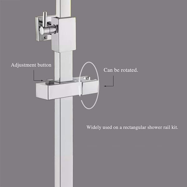 INF 360 graders rotation Justerbar brusehovedholder til skydestangsbadeværelse Sølv 3 x 1.8 cm