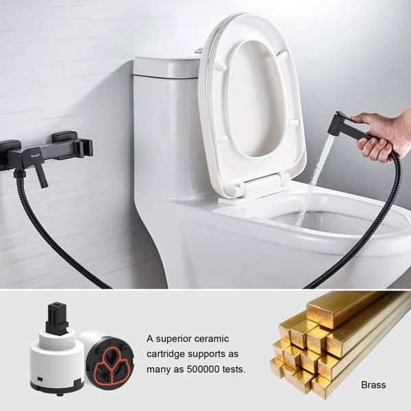 Ibergrif - M22021B - WC-duschblandarset med flexibel, stöd, handdusch, varmt och kallt vatten