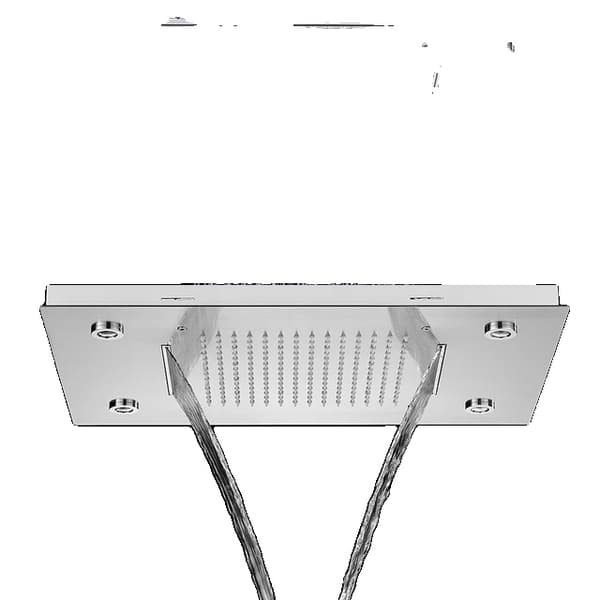 LED Regnbruser Vandfaldsbruser, Fjernbetjening, Loftmonteret, Chrome LED