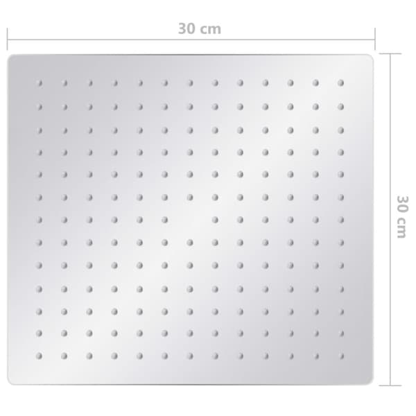 vidaXL regnbrusehoved 30x30 cm firkantet rustfrit stål 304 -  Brusehoveder
