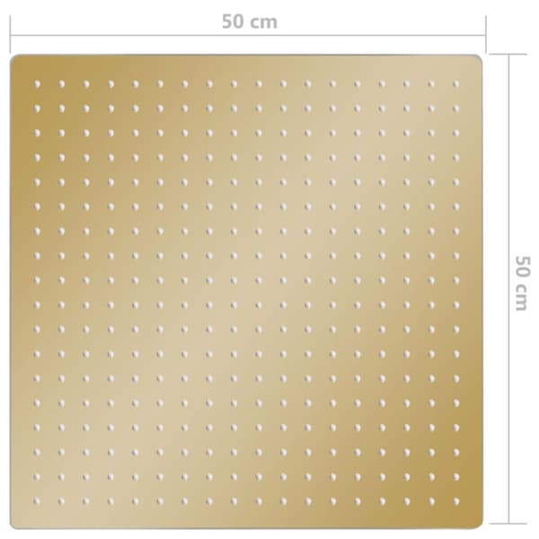 vidaXL regnbrusehoved 50x50 cm firkantet rustfrit stål guldfarvet -  Brusehoveder