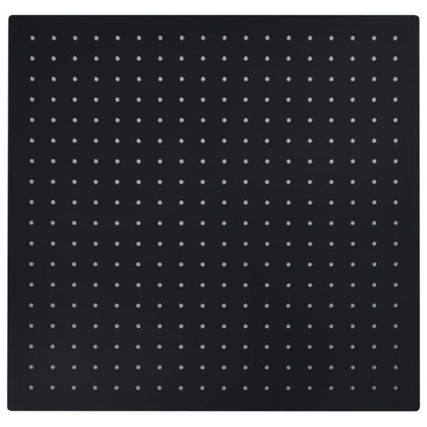 vidaXL regnbrusehoved 50x50 cm rustfrit stål firkantet sort - Brusehoveder