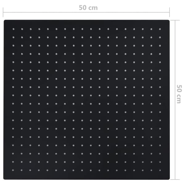 vidaXL regnbrusehoved 50x50 cm rustfrit stål firkantet sort -  Brusehoveder
