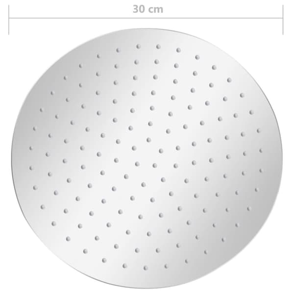 vidaXL regnbrusehoved 30 cm rund rustfrit stål 304 -  Brusehoveder