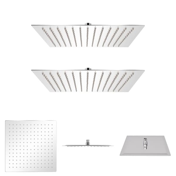 The Living Store brusehoved rainshower-funktion 2 stk. rustfrit stål 30 x 30 cm -  Brusehoveder