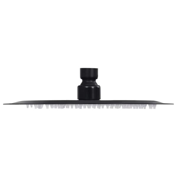 The Living Store regnbrusehoved 20 cm rund rustfrit stål sort -  Brusehoveder