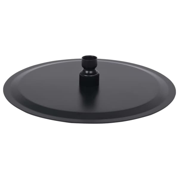 The Living Store Takduschhuvud i rostfritt stål 25 cm rund svart -  Duschhuvuden