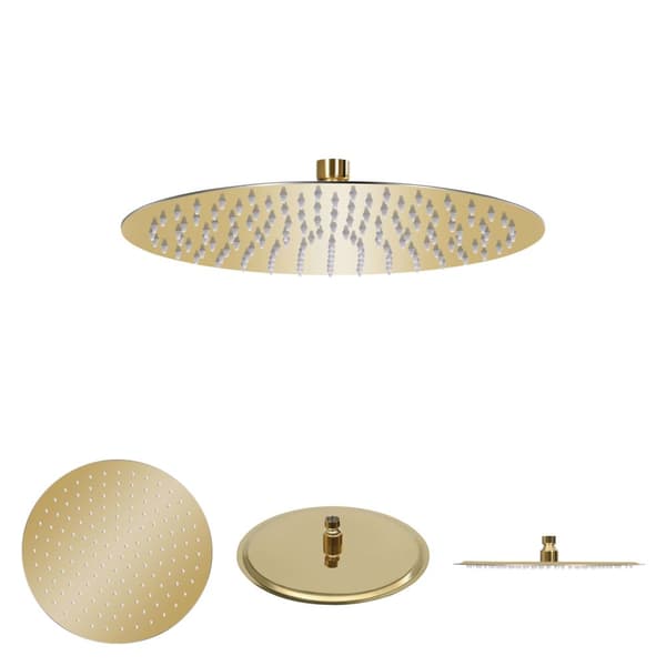The Living Store regnbrusehoved 30 cm rund rustfrit stål guldfarvet -  Brusehoveder