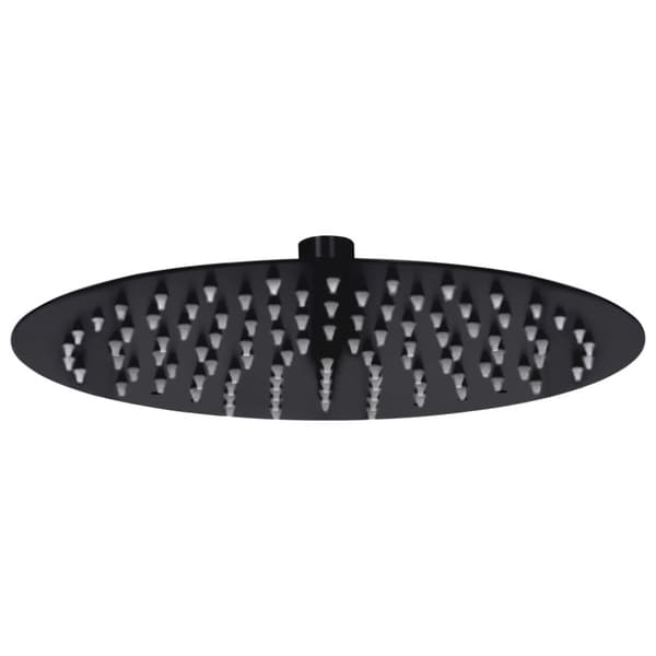 regnbrusehoved rustfrit stål 25 cm rund sort