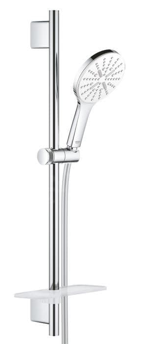 Grohe Rainshower SmartActive takduschset 130, 3 strålar, 600 mm stång och flexibel, månvit 26576LS0