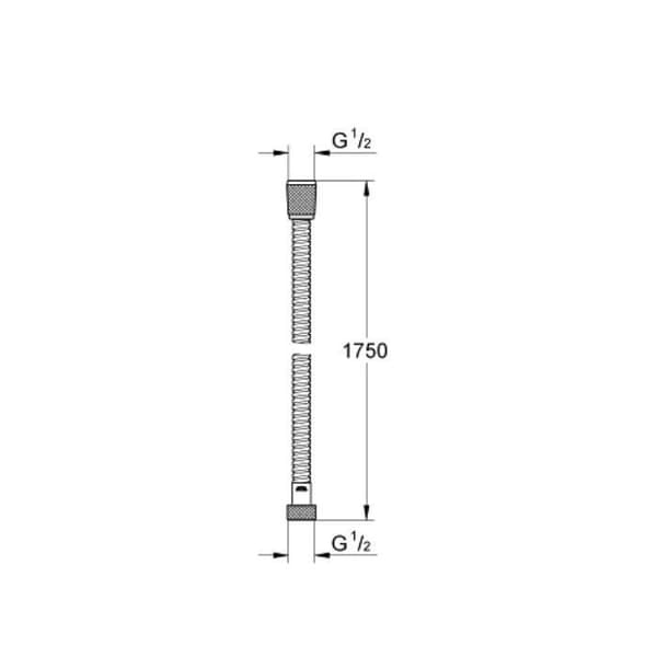 Flexibel duschslang RELEXAFLEX METAL i metall 1,75 m - GROHE - 28139001