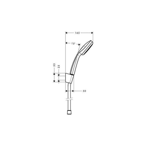 Duschtill - Hansgrohe - Croma 100 - 1 stråle - Flexibel 1,25 m - Kromad