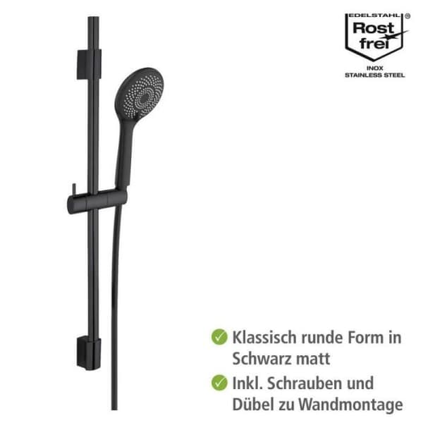 Duschset - Wenko - Vattensparande - Svart - Vattensparande 40% - 3 duschfunktioner