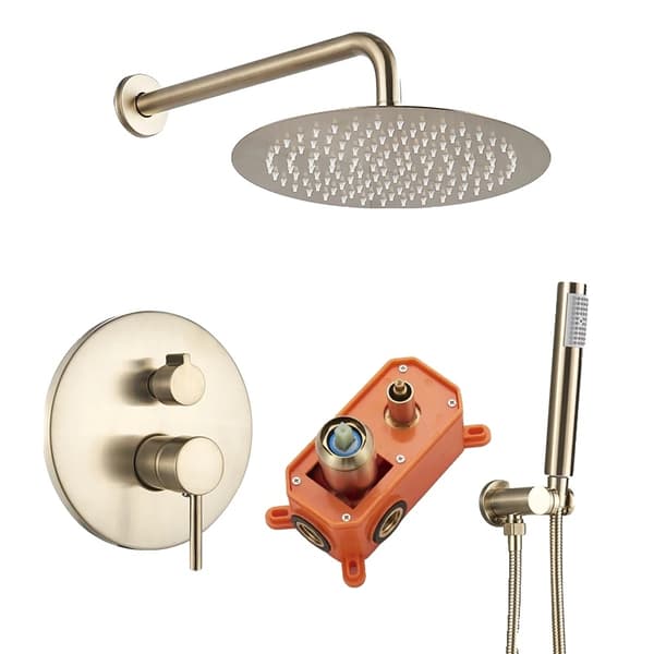 Brusesystem Sæt, Enkelt Håndtag Kontrol, Moderne Design,Børstet Guld A-12 Brushed Golden A-16