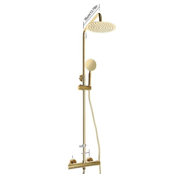 Moderne Guld Brusesystem, 3 Vandtilstande, Højdejusterbar 70-110 cm,Guld