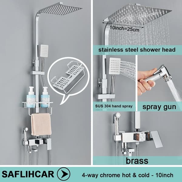 Brass Bruserarmatur Sæt, Moderne Stil, Termostatisk Teknologi,matte sort 3-12