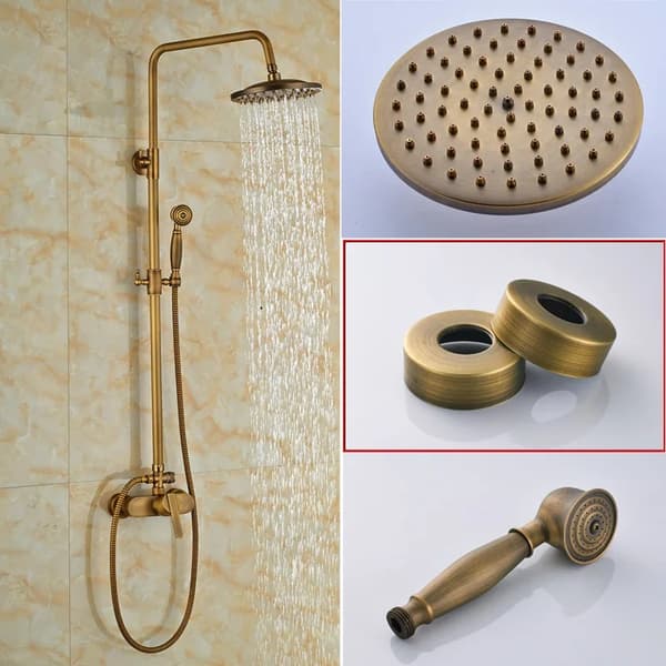 Brass Regnbruser Sæt, 8-Tommer Bruserhoved, Enkelt Håndtag Betjening,Antik Messing C-02