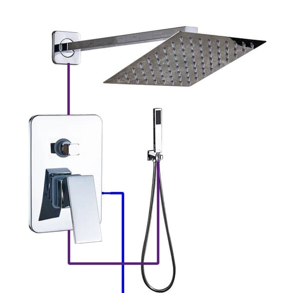 Chrome bruserarmatur sæt, 8" 10" 12" bruserhoved muligheder, regnvejr og håndholdt funktionalitet,Type A 10 tommer Type A 8 inch