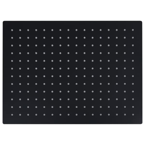 Regnduschhuvud rostfritt stål 40x30 cm rektangulärt svart