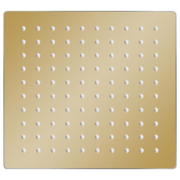 Regnduschhuvud rostfritt stål 20x20 cm fyrkantigt guld