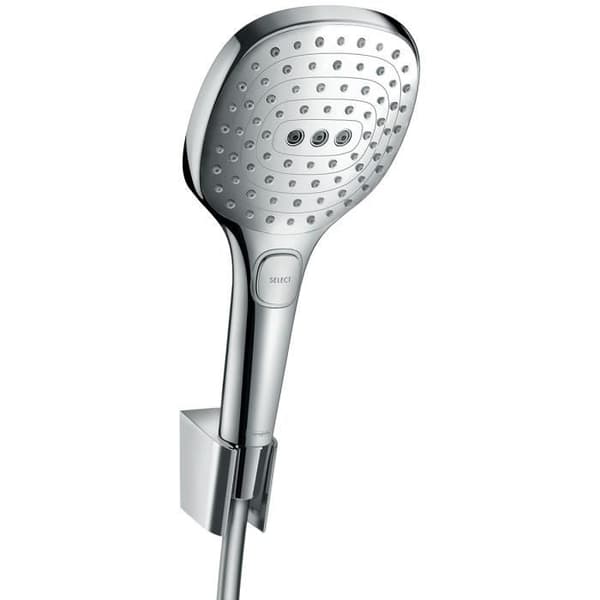 hansgrohe Porter Set Raindance Select E 120, Vägghållarset med 3-spray handdusch och 1,60 m slang Krom 26720000