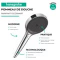 Miniatyrbild 3 av 5: Duschhuvud HANSGROHE Rainfinity EcoSmart 130 3 strålar kromad