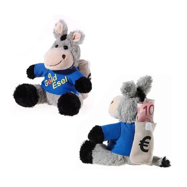 Heunec Cuddly Donkey med Pengar Ryggsäck