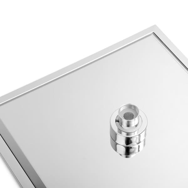 Slim 25x25cm Anti-Kalk Firkantet Brusehoved med 360° Rotation - Krom Finish