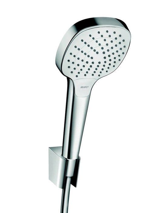 hansgrohe Porter Set Croma Select E 110, väggfästeset med Vario handdusch och duschslang 1,60m Vit/Krom 264134