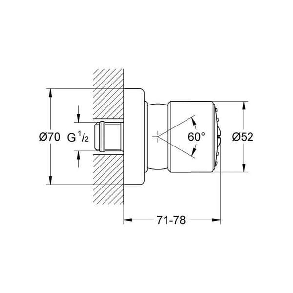 Dusch - Grohe - Relexa 50 - Normal jet - Antibrännskydd - Krom