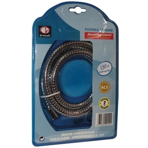 Flexibel duschslang EVOE - 1,5m krom dubbel fäste