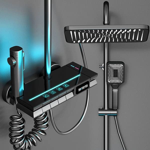 Badeværelse Brusesystem, LED Digital Skærm, Termostatisk Badekarsarmatur,1