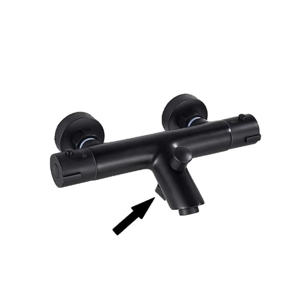 Termostatisk bruserarmatur, holdbart messingmateriale, dobbelt håndtag kontrol,Matte Black A